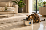 Purivo Trinkbrunnen aus Edelstahl – mit LED-Sichtfenster für Katzen & Hunde — Bild 3